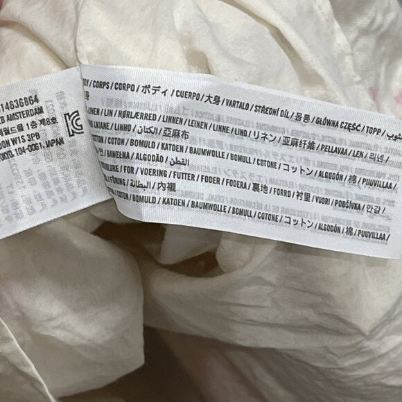 Abercrombie & Fitch Dress L Tall Floral‎ Linen Blend Smocked Waist Tiered Mini - Picture 5 of 9